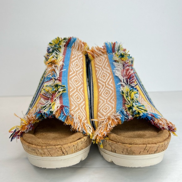 Minnetonka Womens York Cortez Aztec Peep Toe Platform Wedge Sandals Sz 7 Cute! - Picture 3 of 11